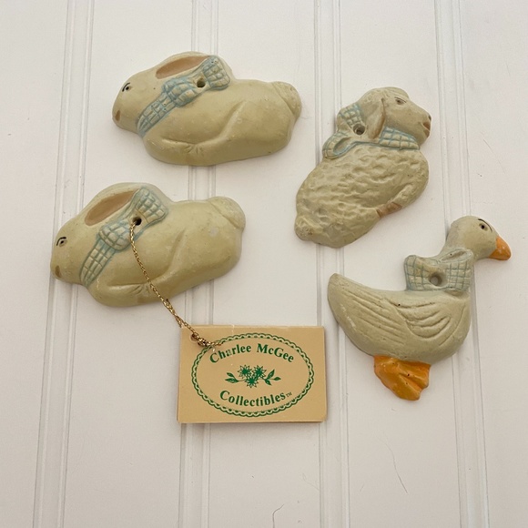 1982 CHARLEE MCGEE 4 HAND PAINTED POTTERY  ANIMALS - Picture 2 of 8